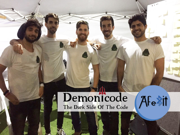 צוות Demonicode מימין לשמאל שחר כהן, דניאל ברקן, אלון גדות, רועי לוי, סהר מיליס.